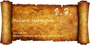 Valent Herkules névjegykártya